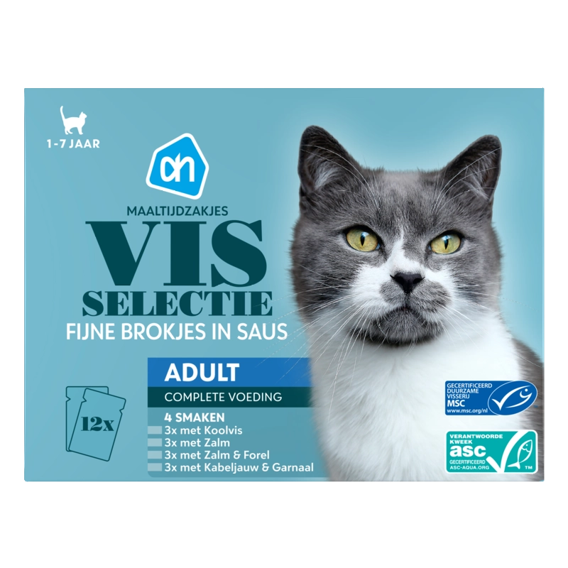 AH Maaltijdzakjes met vis in saus 12-pack