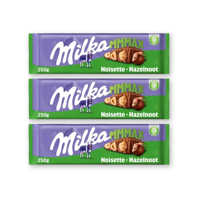 Milka Mmmax chocoladereep hazelnoot 3-pack