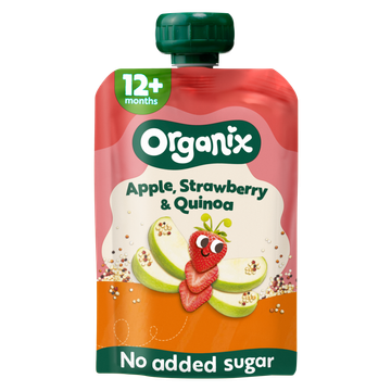 Organix Knijpfruit appel, aardbei & quinoa 12mnd