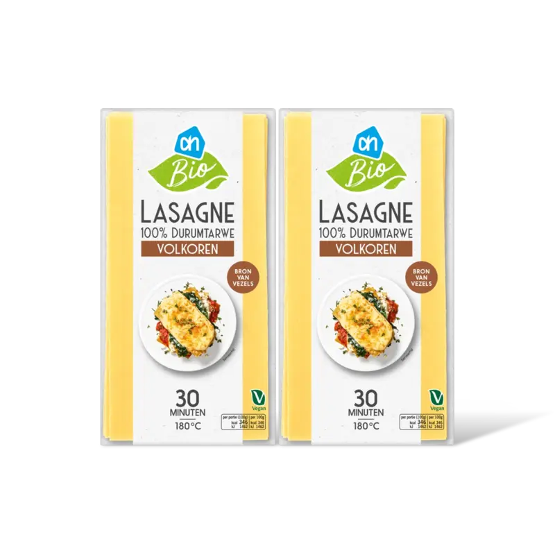 AH Biologisch Lasagne volkoren 2-pack