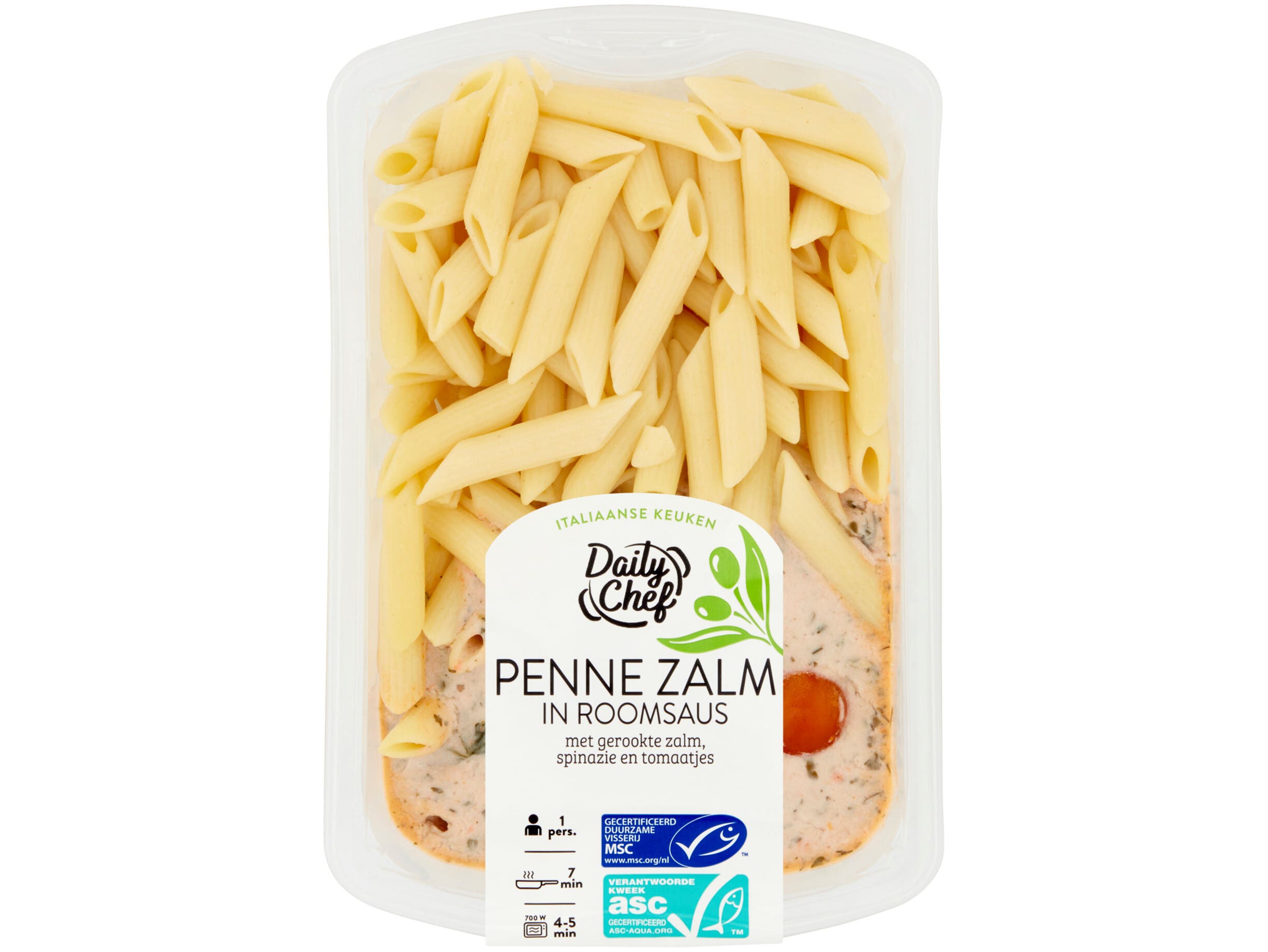 Pasta penne zalm