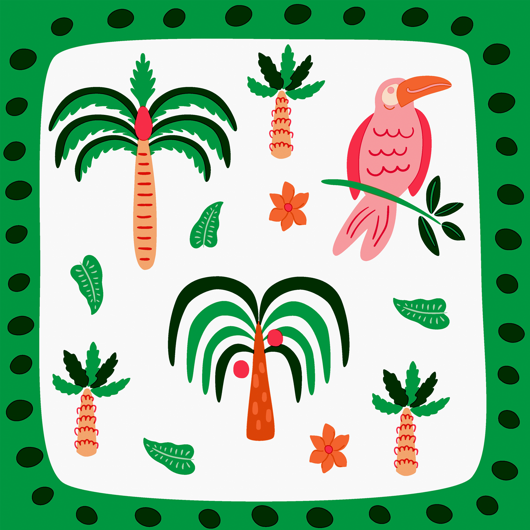 Neutraal Servetten Modern Palms