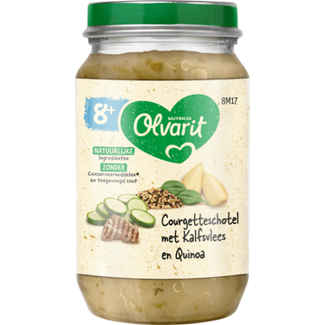 Olvarit 8+ Maanden Courgetteschotel met Kalfsvlees en Quinoa