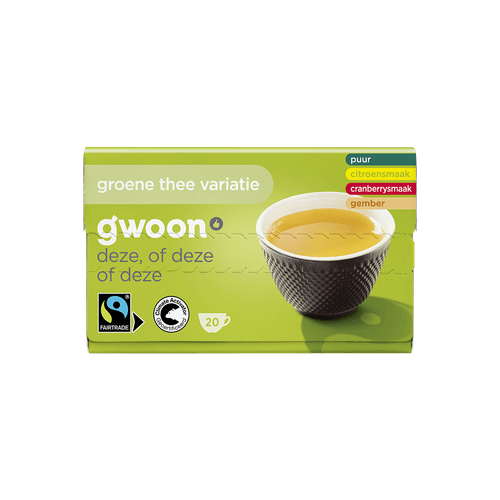G'woon Groene thee mix fruit kop 20zk