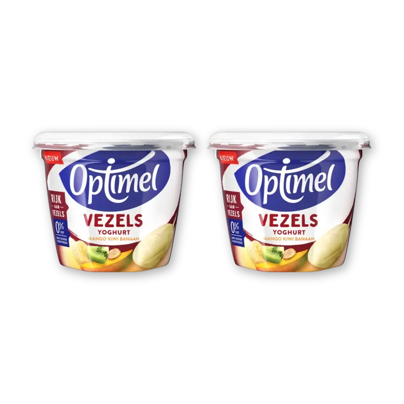 Optimel Yoghurt vezels mango kiwi banaan 2-pack
