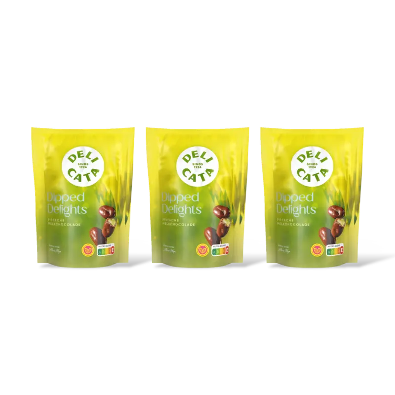 Delicata delights pistache melkchocolade 3-pack