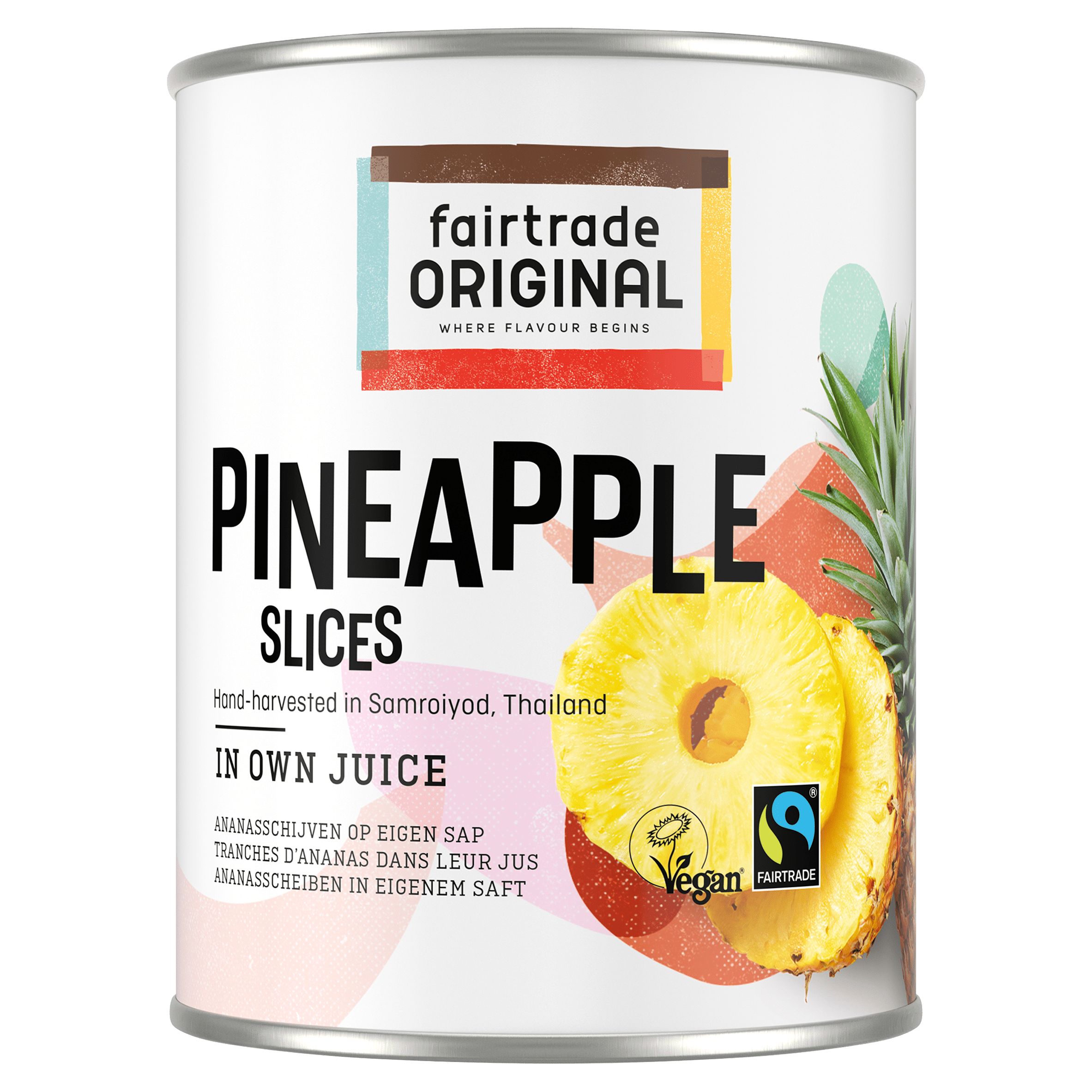 Fairtrade Original Pineapple slices in own juice, vegan