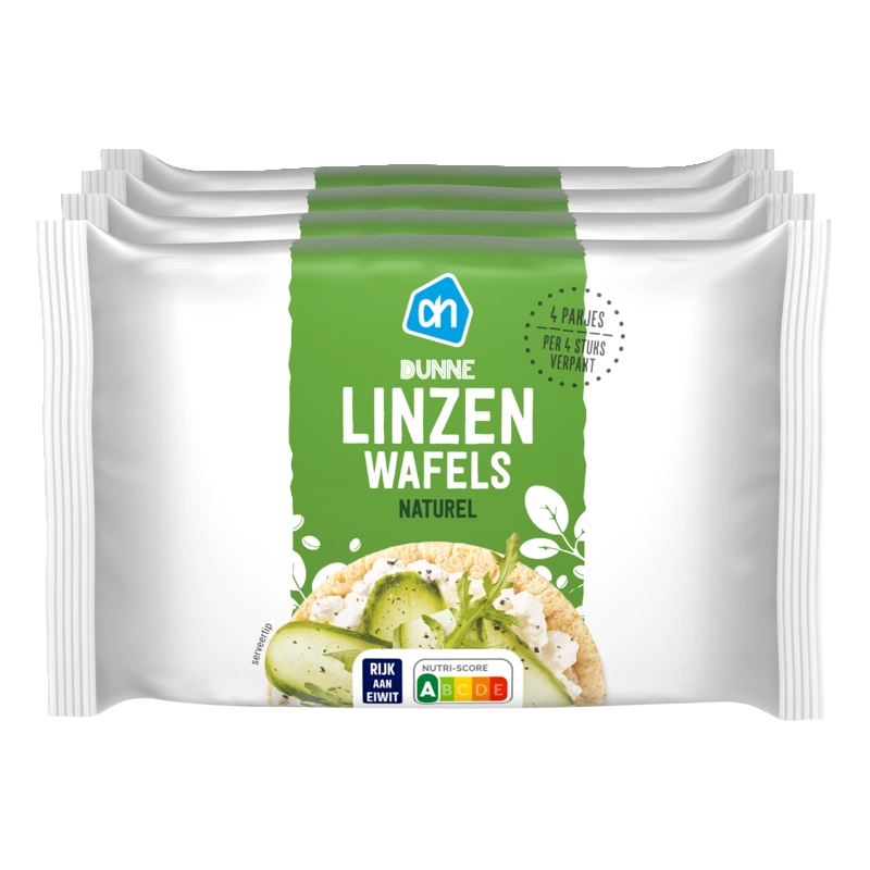 AH Dunne linzenwafels naturel 4-pack