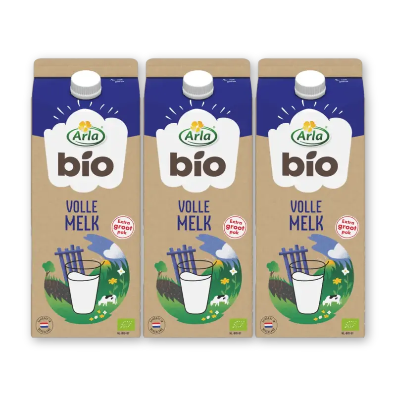 Arla Biologisch volle melk 3-pack