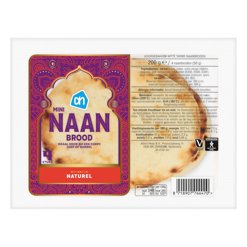 AH Mini naanbrood naturel