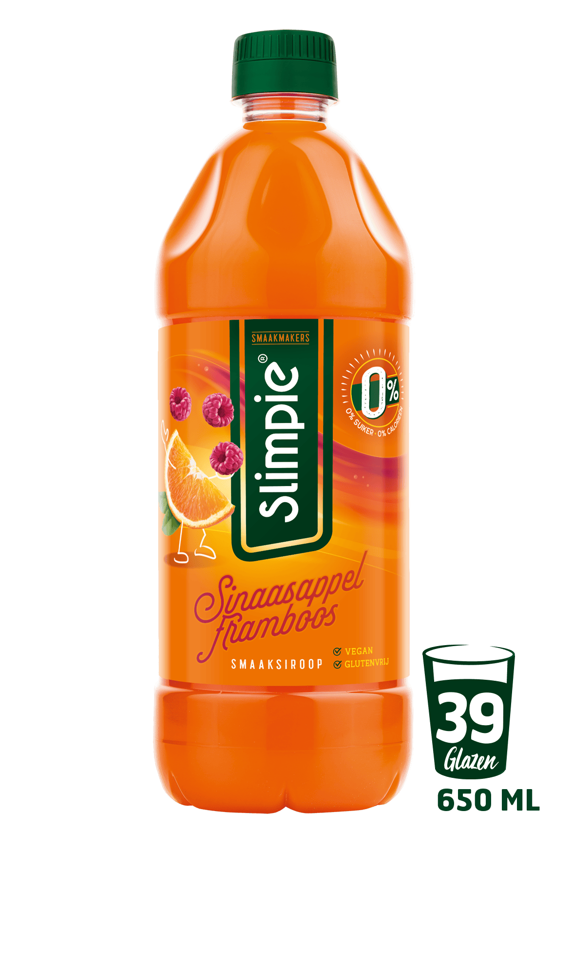 Slimpie Limonadesiroop sinaasappel framboos