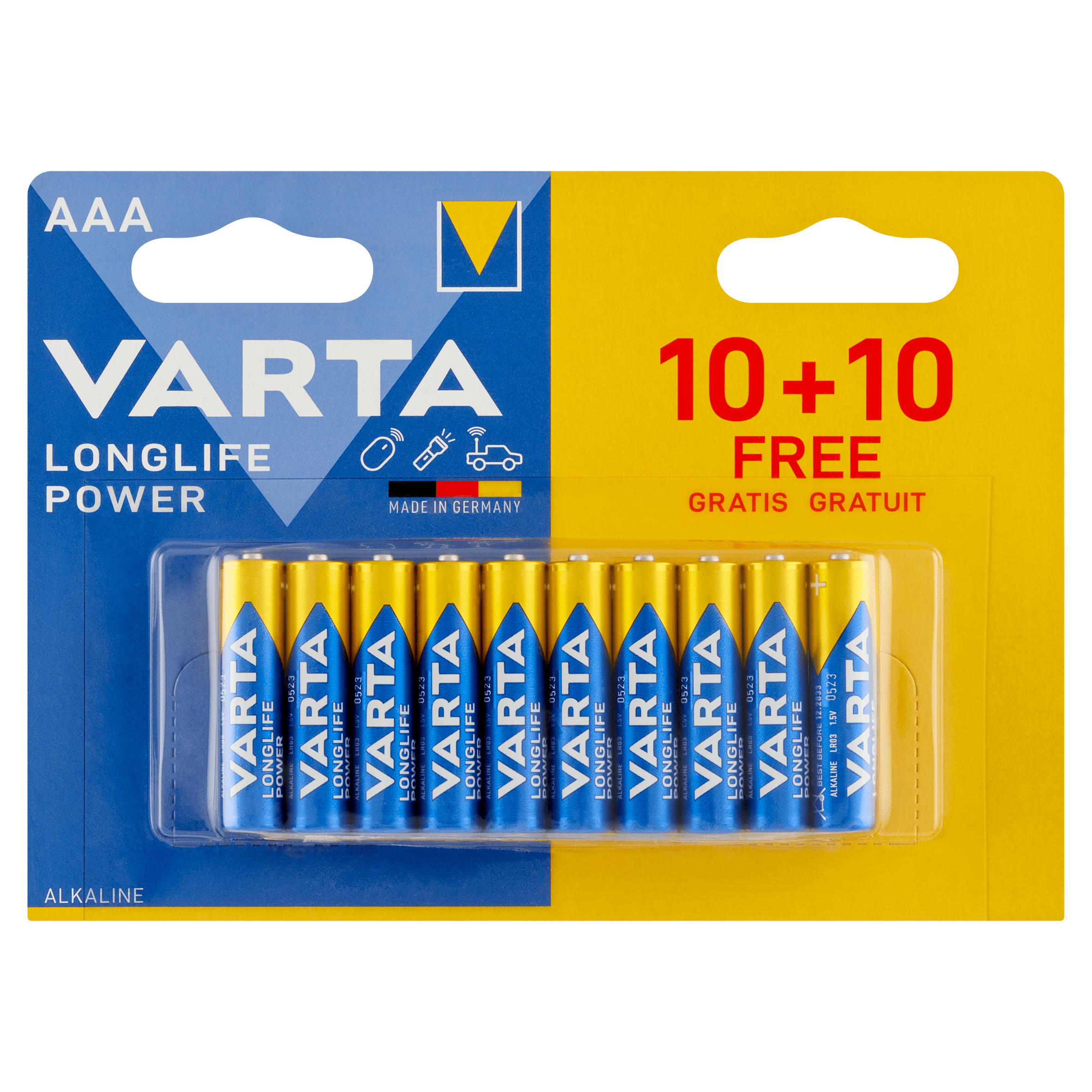 Varta Longlife AAA batterijen 10+10