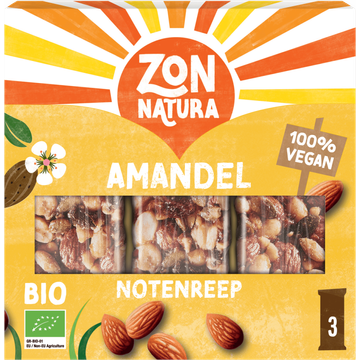 Zonnatura Bio Amandel Notenreep 3 x 25 g