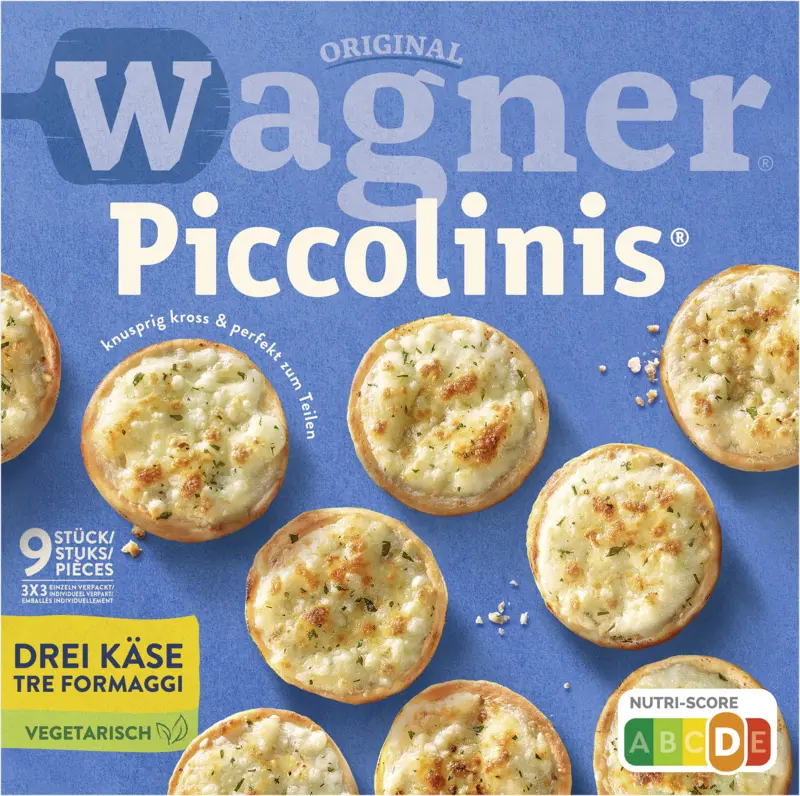 Wagner Piccolinis mini pizza 3 soorten kaas