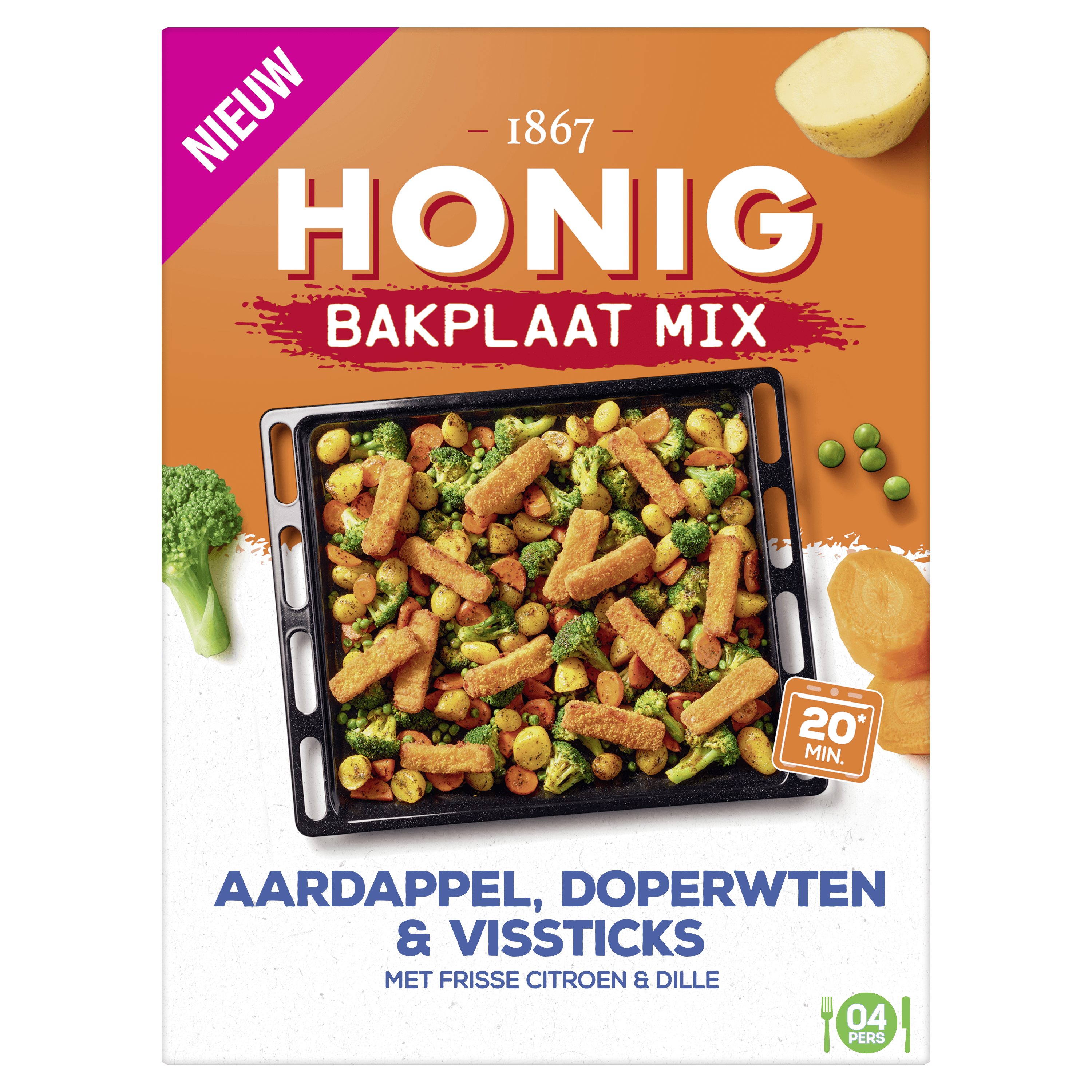 Honig Bakplaat Mix Aardappel, Broccoli & Vis