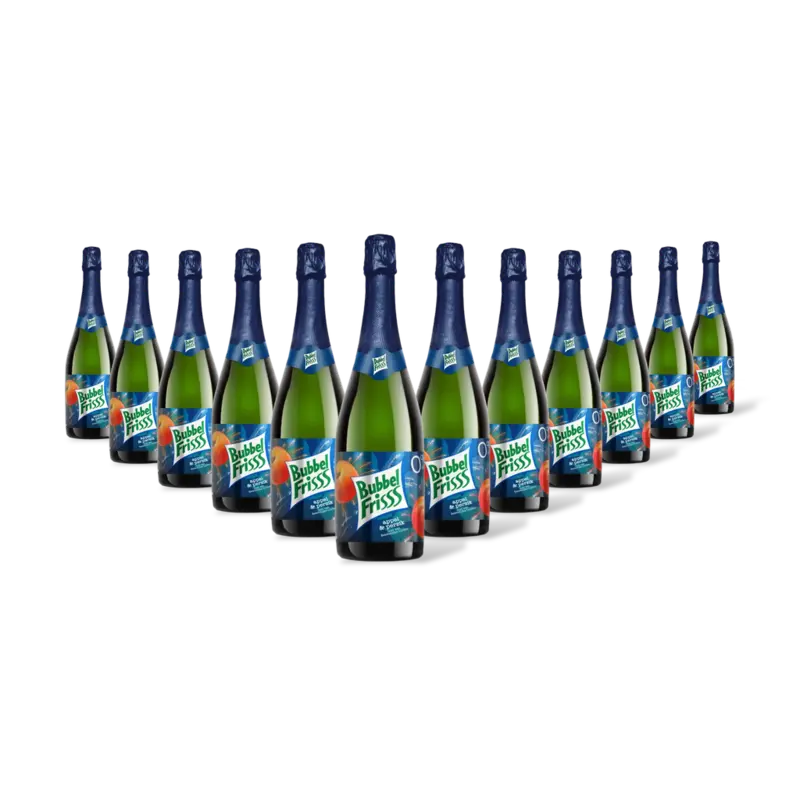 DubbelFrisss Bubbelfris appel & perzik 0% 12-pack