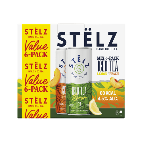 Stelz Hard ice tea lemon & peach 6x