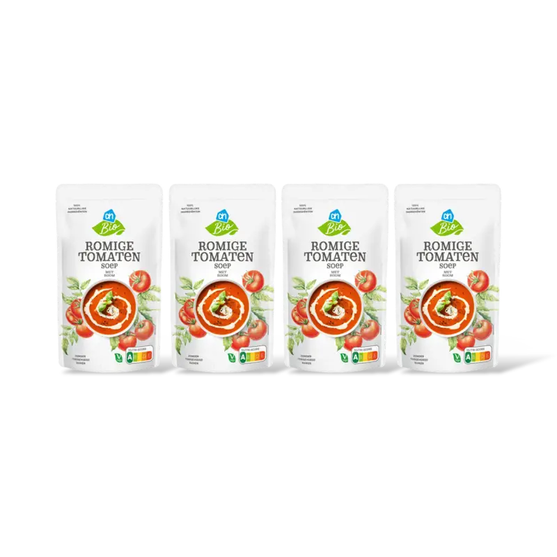 AH Biologisch Romige tomatensoep met room 4-pack