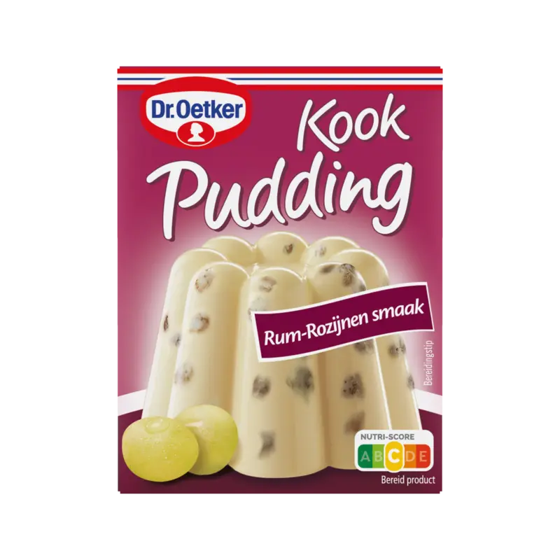Dr. Oetker Kookpudding rum-rozijnen smaak