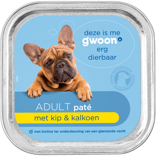 G'woon Hondenvoer alu pate kip