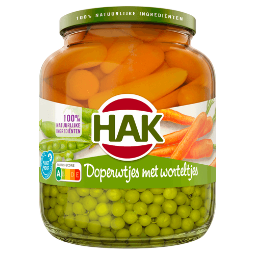 Hak Doperwtjes met worteltjes