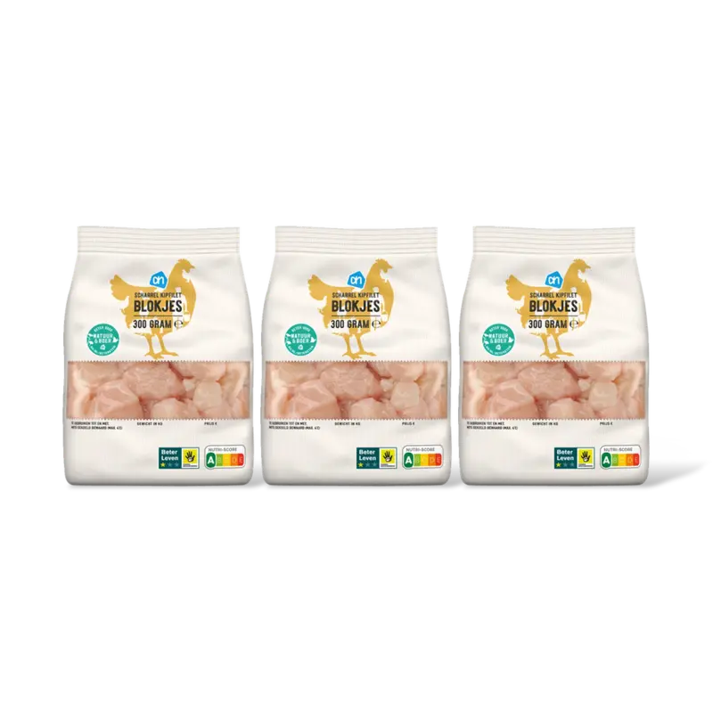 AH Scharrel kipfilet blokjes 3-pack
