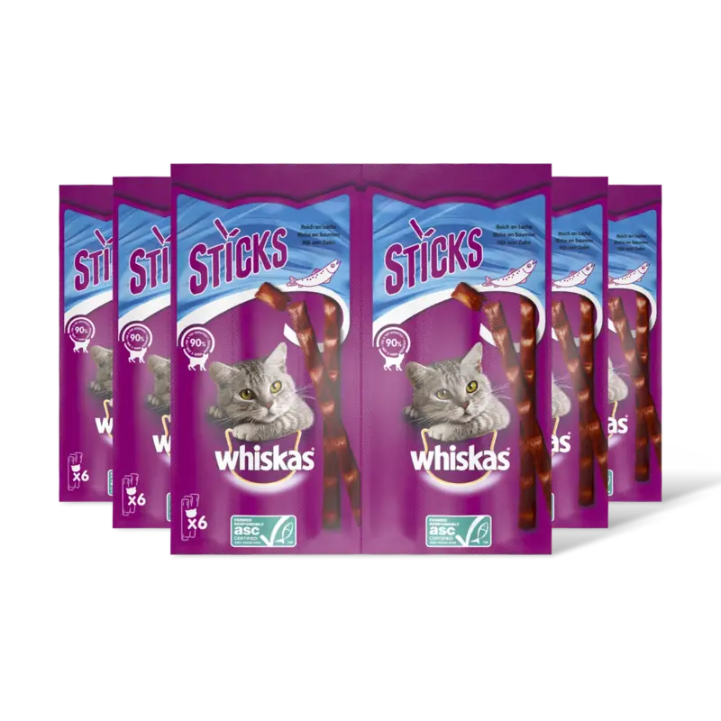 Whiskas Sticks zalm 6 pak 5-pack