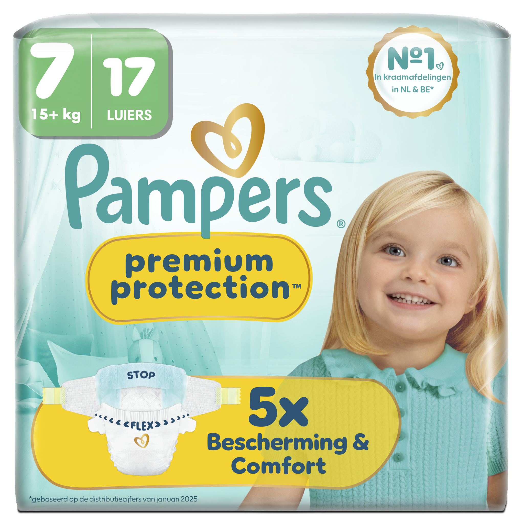 Pampers Premium Protection Luiers Maat 7 15+ kg 17 stuks