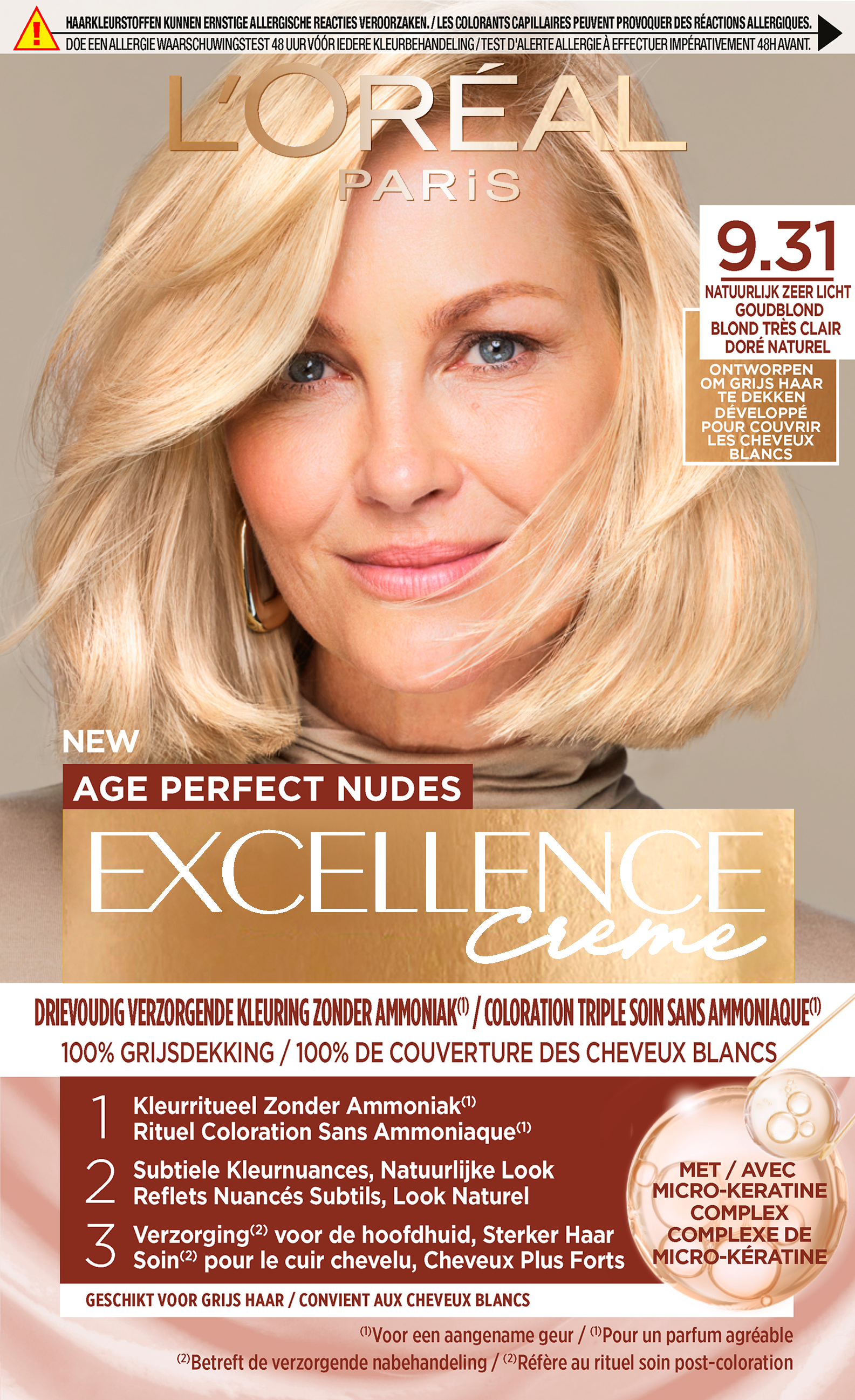 L'Oréal Paris Excellence Crème Age Perfect Nudes 9.31 Licht Goudblond