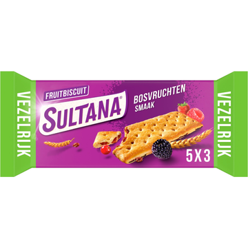 Sultana Fruitbiscuit Bosvruchten koek 5x3 stuks