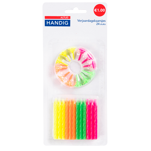 Altijd handig Verjaardagskaarsjes 24 stuks 2 assorti