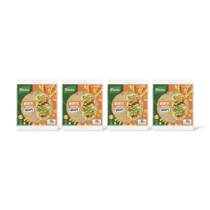 Knorr Wortel wraps met 35% wortel 4-pack