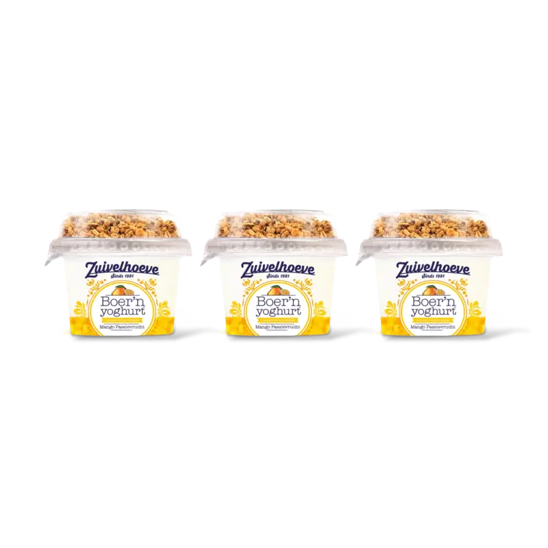 Zuivelhoeve Boer'n yoghurt mango-passie muesli 3-pck