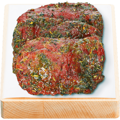 Vleeschmeesters Rundersteak alm gemarineerd 3 st