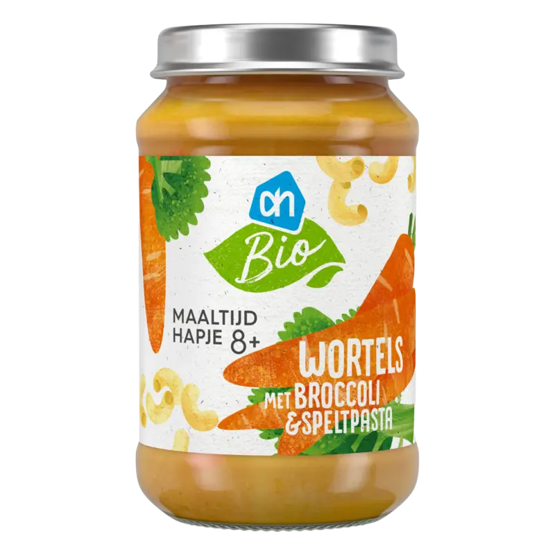 AH Biologisch Maaltijdhapje wortels broccoli pasta 8+