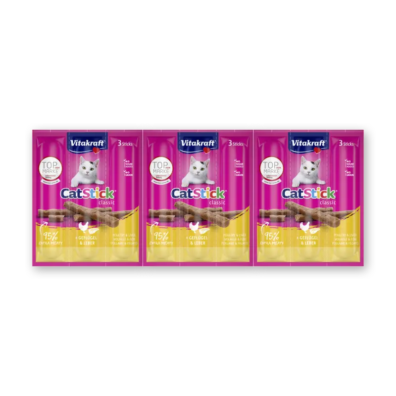 Vitakraft Catsticks mini gevogelte lever 3-pack