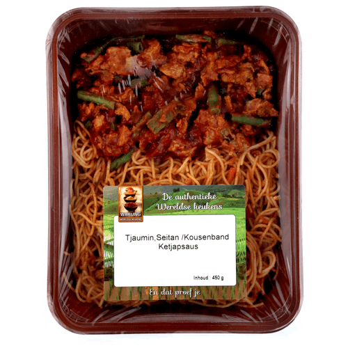 Warung Tjaumin met seitan kousenband in ketjap