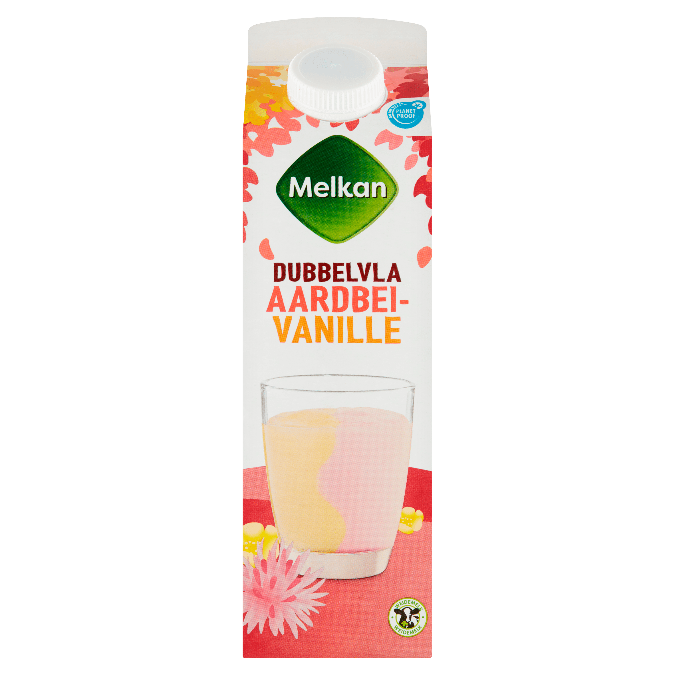 Melkan Dubbelvla vanille-aardbei