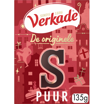 Verkade Chocoladeletter Puur 135 g