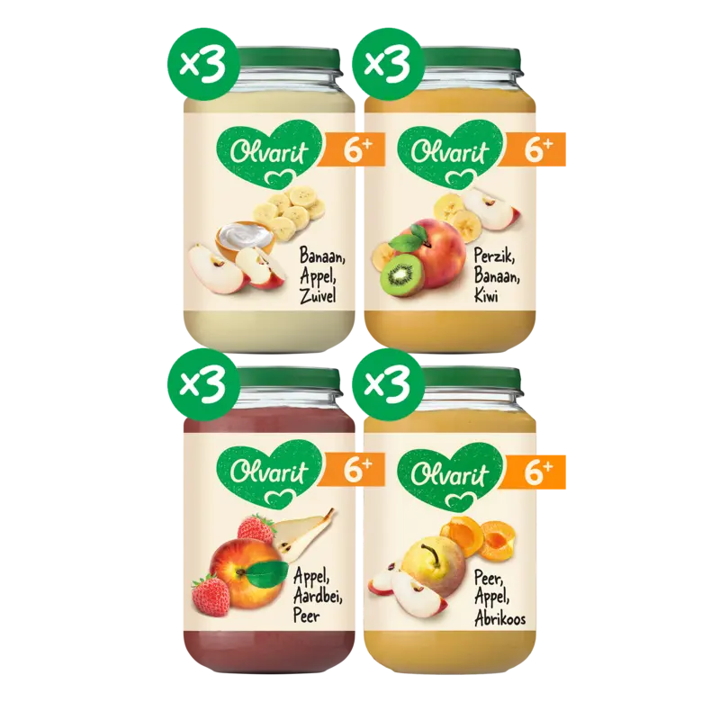 Olvarit 6+ mnd variatiemenu fruit 12-pack