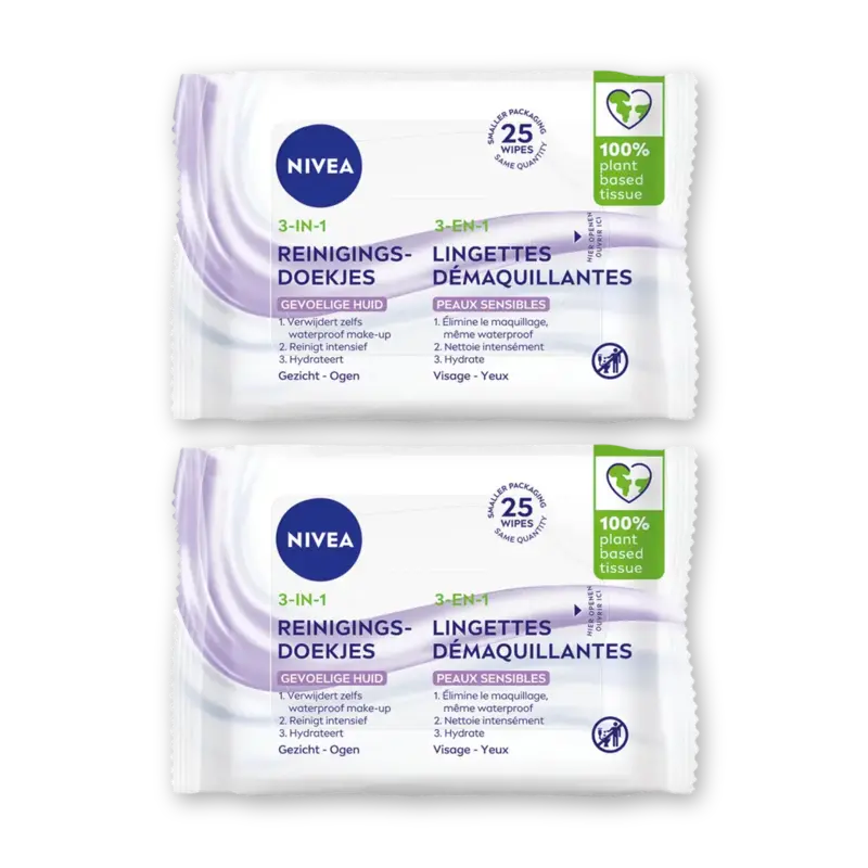 NIVEA Sensitive reinigingsdoekjes 2-pack