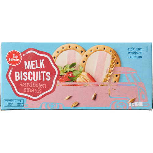 1 de Beste Melkbiscuit aardbei 12 stuks