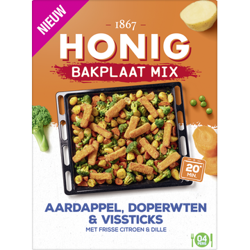 Honig Bakplaat Mix Aardappel, Broccoli & Vissticks 36g