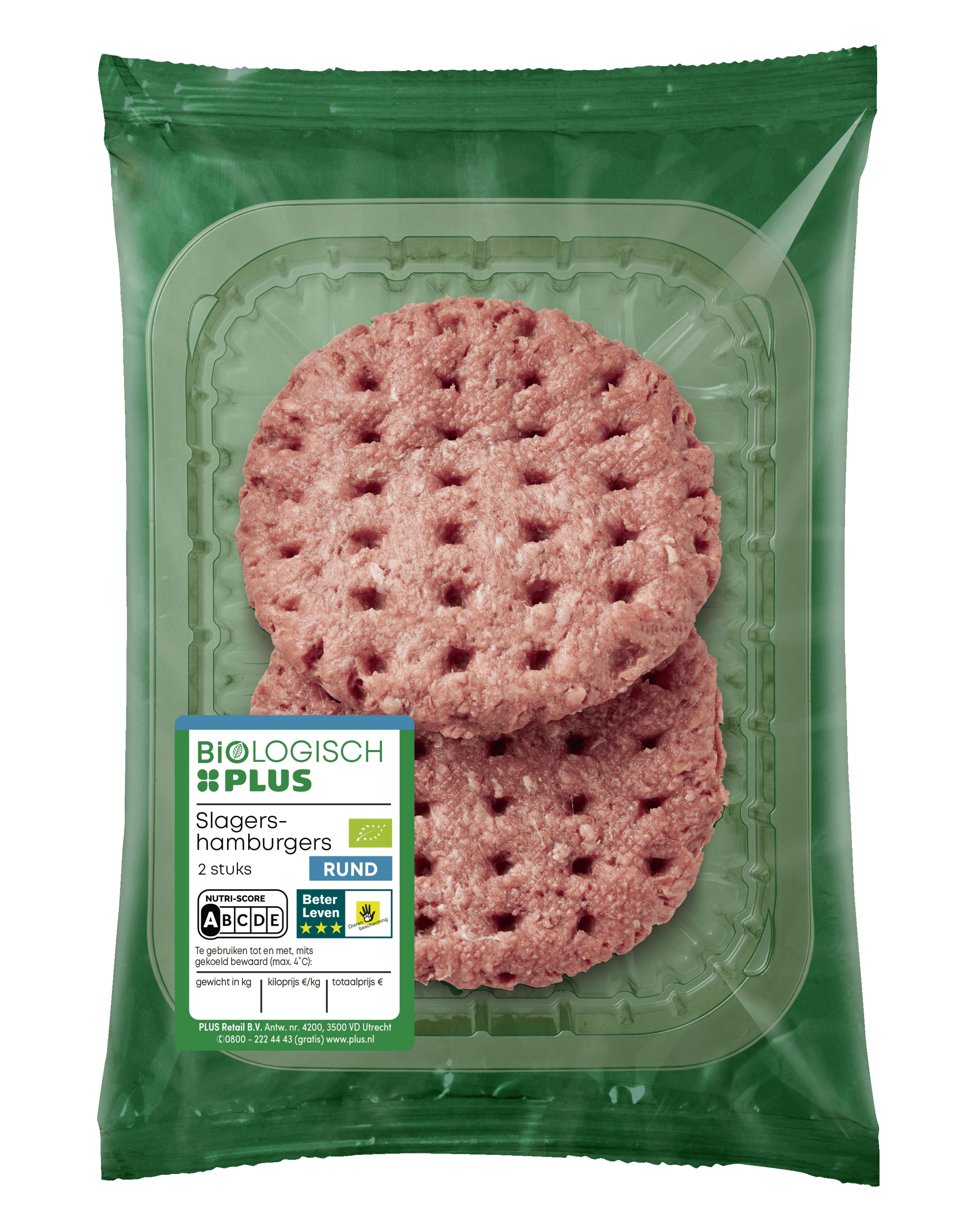 Biologisch PLUS Slagershamburgers 2 stuks