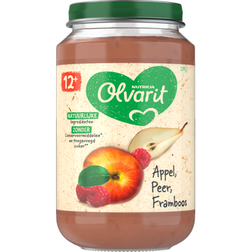 Olvarit 12+ Maanden Appel Peer Framboos 200g