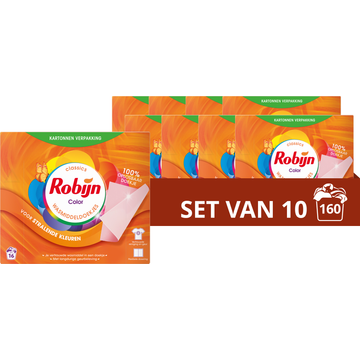 Robijn Classics Wasmiddeldoekjes Color 16 wasstrips x 10 Dozen