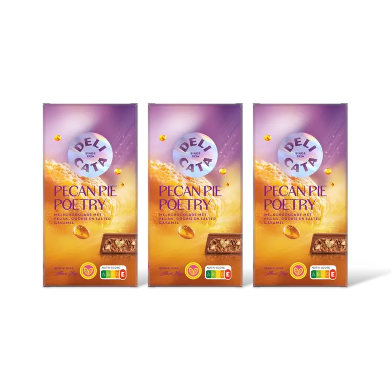 Delicata pecan pie poetry melkchocolade 3-pack