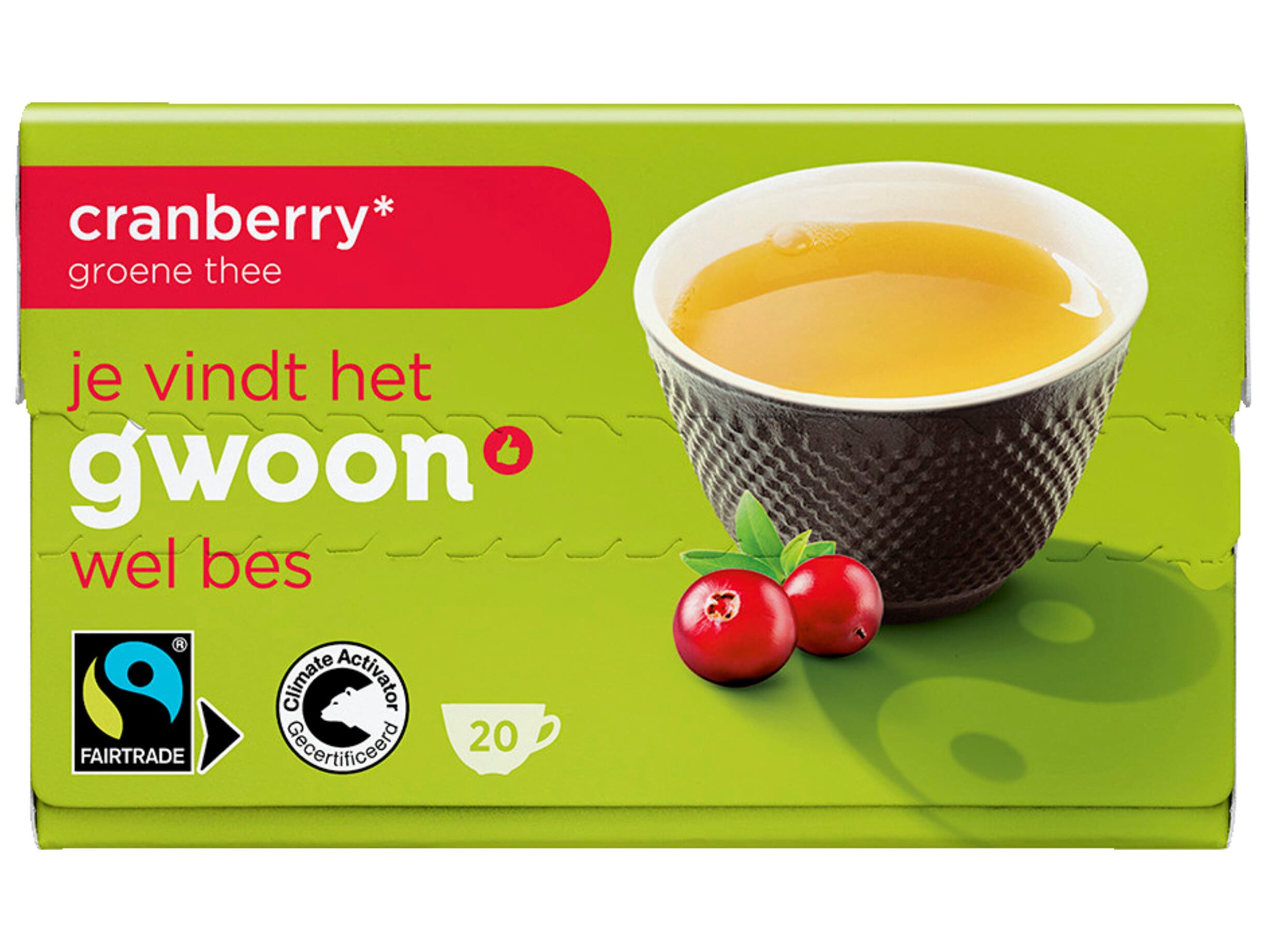 Groene thee cranberry 20 zakjes