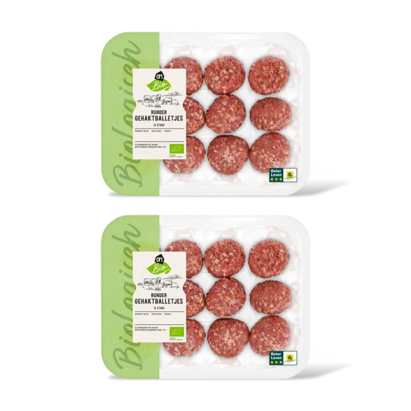 AH Biologisch Rundergehakt balletjes 2-pack