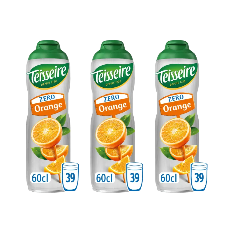 Teisseire Zero sinaasappel siroop 3-pack